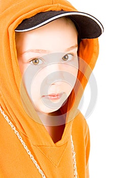 A child in a baseball cap