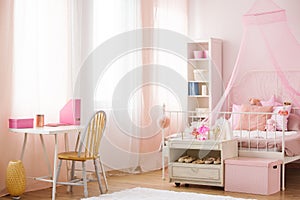 Child bedroom with canopy bed