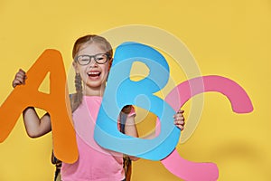 Child with big letters