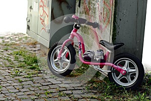 Child bike in the city