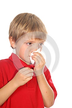 Child blowing his nose