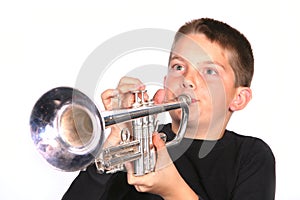 Child Blowing Trumpet