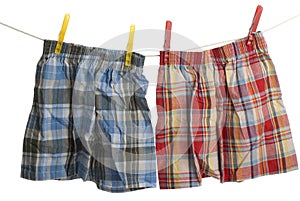 Child boxer shorts on laundry line