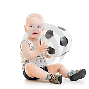 Child boy with foot ball