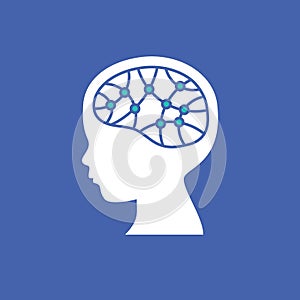 Child brain icon. Brain research concept