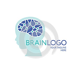 Child brain logo. Brain research concept