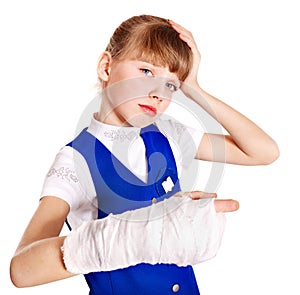 Child with broken arm.