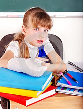 Child with broken arm.