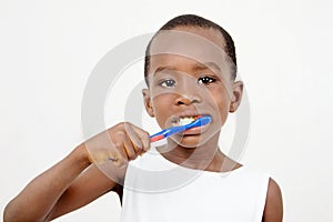 Child brushing.