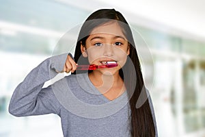 Child Brushing Teeth photo