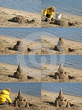 Child Building Sandcastle