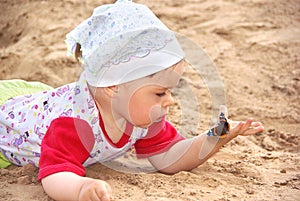 Child with a butterfly.
