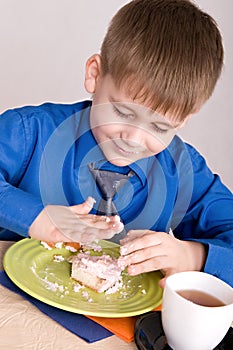 Child with cake