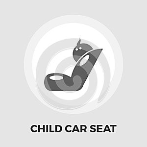 Child car seat flat icon.