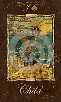 Child. Card of Old Marine Lenormand Oracle deck.