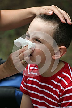 Child with catarrh or allergy