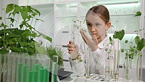 Child in Chemistry Lab, School Kid Science Experiment Educational Biology Class