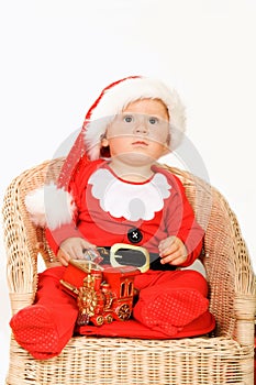 Child in christmas dress