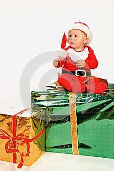 Child in christmas dress