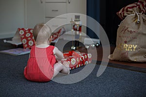 Child on Christmas morning