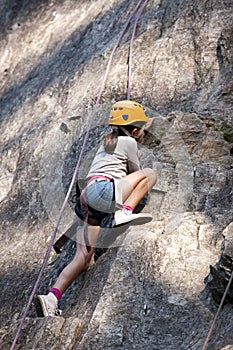 Child climbing, Alps, ArÃªches