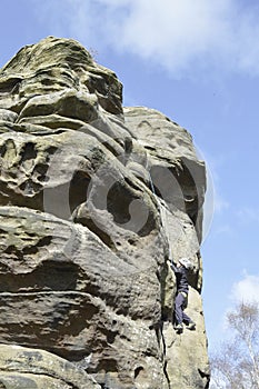 Child climbing Bingham rocks