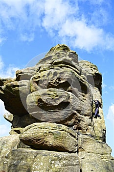 Child climbing Bingham rocks