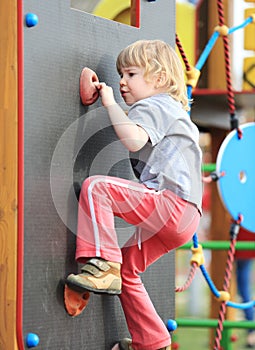Child on climbing-wall