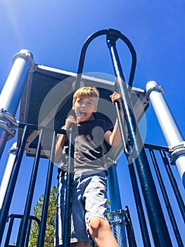 Child Climbs Play-structure