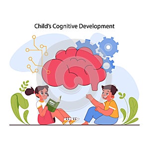 Child cognitive development. Process of kids intelligence, creativity
