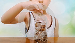 Child collect saving money for the future