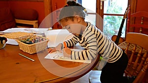 Child colouring a picture