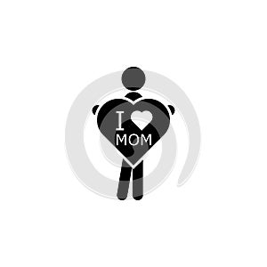 the child confesses the mother's love icon. Element of mothers day icon. Premium quality graphic design icon. Signs and symbols c