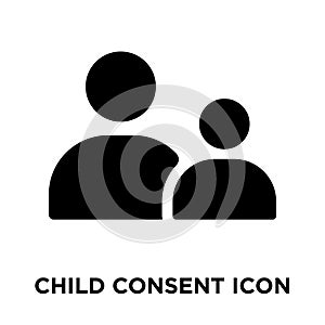 Child consent icon vector isolated on white background, logo con