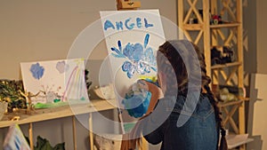 Child creativity painting hobby talented girl