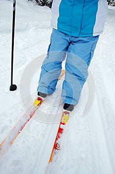 Child and cross-country ski