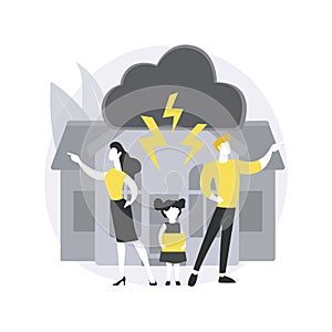 Child custody abstract concept vector illustration.