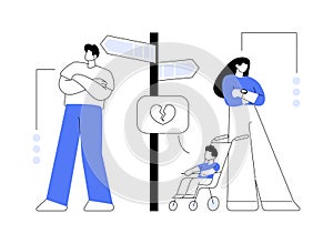 Child custody abstract concept vector illustration.