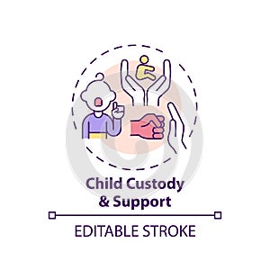 Child custody and support concept icon