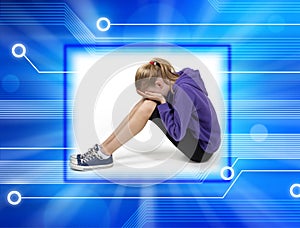 Child Cyber Bullying Computer photo