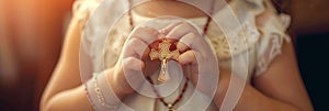 child with decorations such as a cross that will serve as a tangible reminder of his journey of faith and devotion to