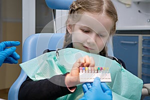 The child dental picks colored fillings photo