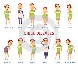 Child Diseases Characters Set