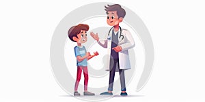 Child and doctor in friendly interaction. Pediatric healthcare and trust concept