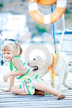 Child with dog