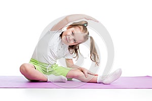 Child doing fitness exercises