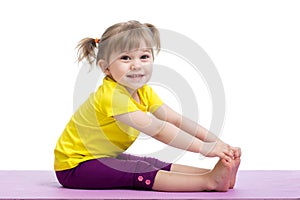 Child doing fitness exercises