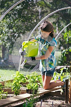 Child doing gardening