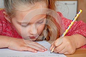 Child doing homework