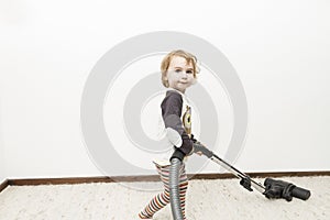 Child doing household chore